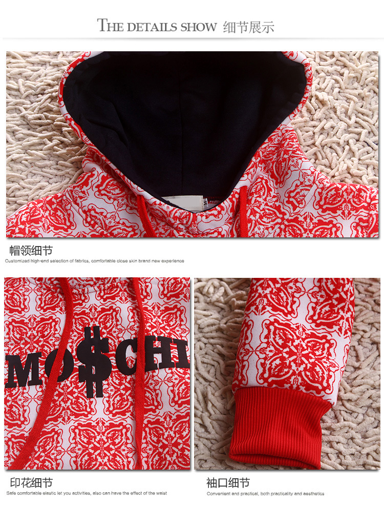 斯姿 2015新款秋冬季韩版卫衣运动服棒球女三件套时尚休闲套装 优雅红 L