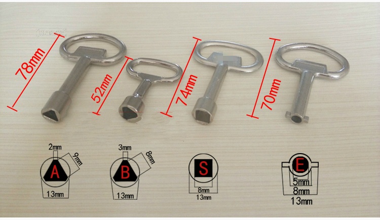 电梯内三角钥匙电控柜火车门四角一字配电箱高铁十字水表六角t款