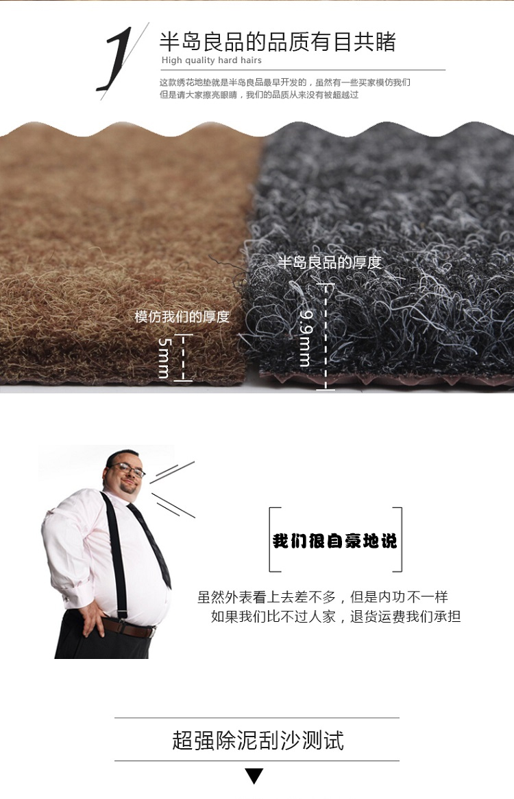 
                                        半岛良品 地垫门垫进门脚垫入户厨房门厅卧室卫浴吸水防滑垫子 支持定制定做 大红猪猪 40*60CM                