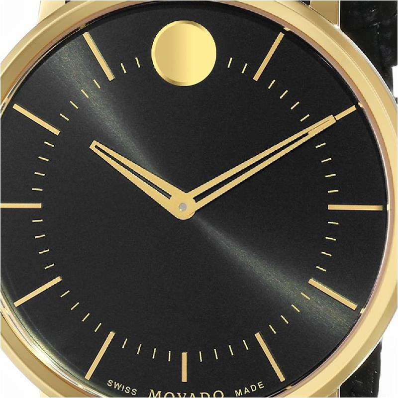 摩凡陀(movado)男款0606847 tc系列黑皮带圆盘时尚潮流石英手表专柜