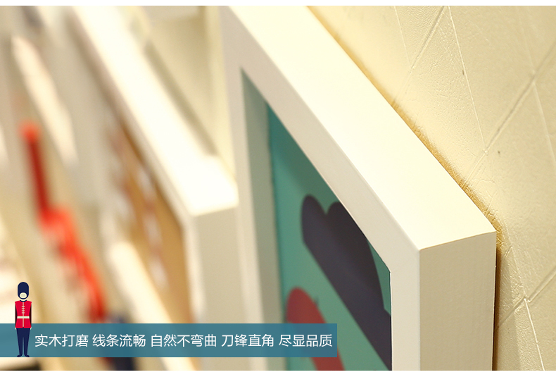 
                                        庭乐  英伦风格实木照片墙 相框墙创意组合相片墙欧式客厅相框挂墙 白蓝A款组合+送英伦画心                