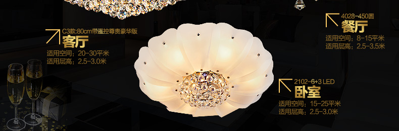 
                                        科美家 客厅灯 圆形水晶灯卧室灯led吸顶灯现代简约灯具2200 直径50cm无极调光10-15平 卧室                