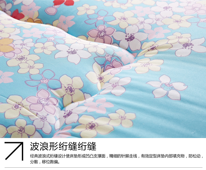 
                                        依蔓草家纺 床垫 时尚磨毛印花保健床垫 床褥子 舒适垫 曼妙时光 90*200cm                