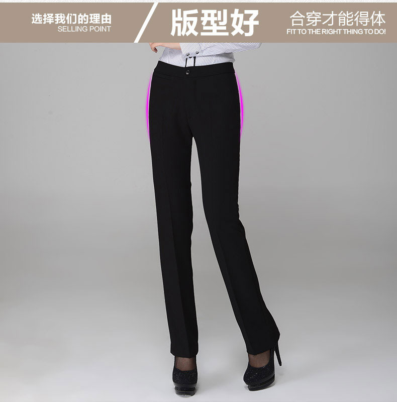 清露晨流2015秋冬新款女士职业装西裤黑色正装女工作裤长裤女装西 黑色 M