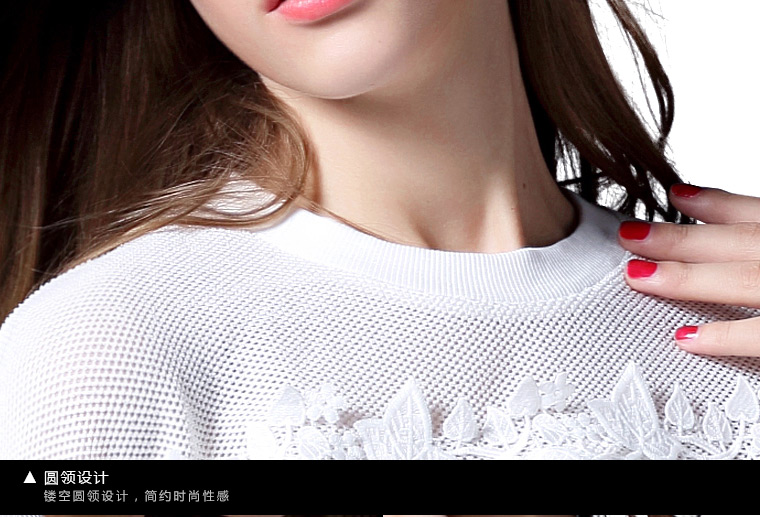 ZK欧美女装 2015秋季新品纯色套头卫衣简约通勤修身上衣长袖圆领宽松显瘦女 白色 L