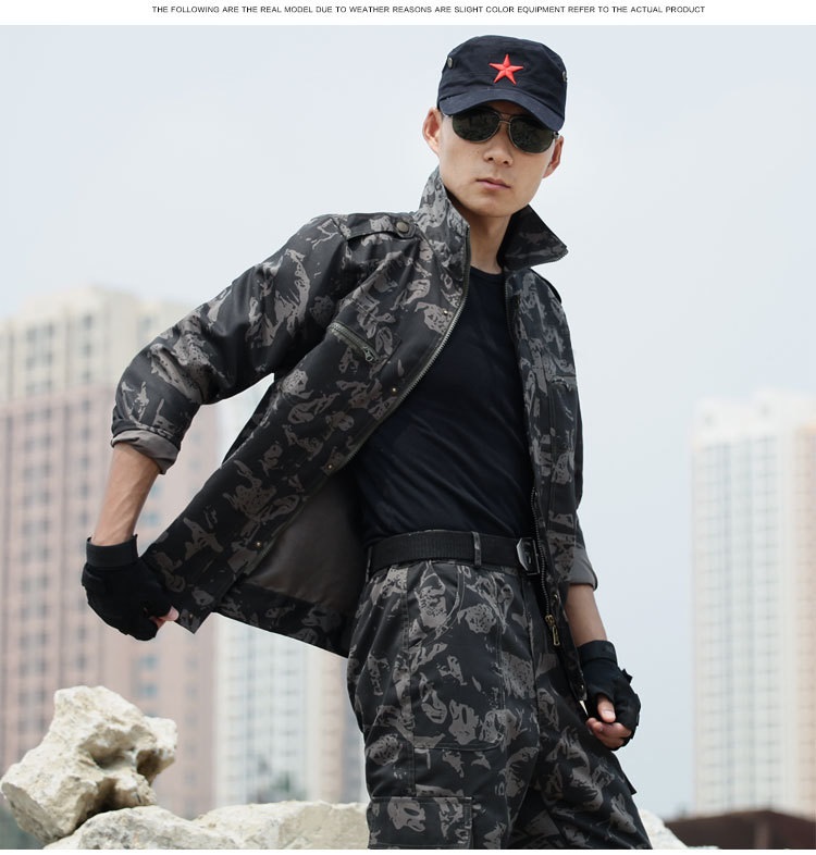 新款迷彩服套装_黑鹰作训服男士迷彩服套装特种兵野战耐磨 盾郎黑鹰