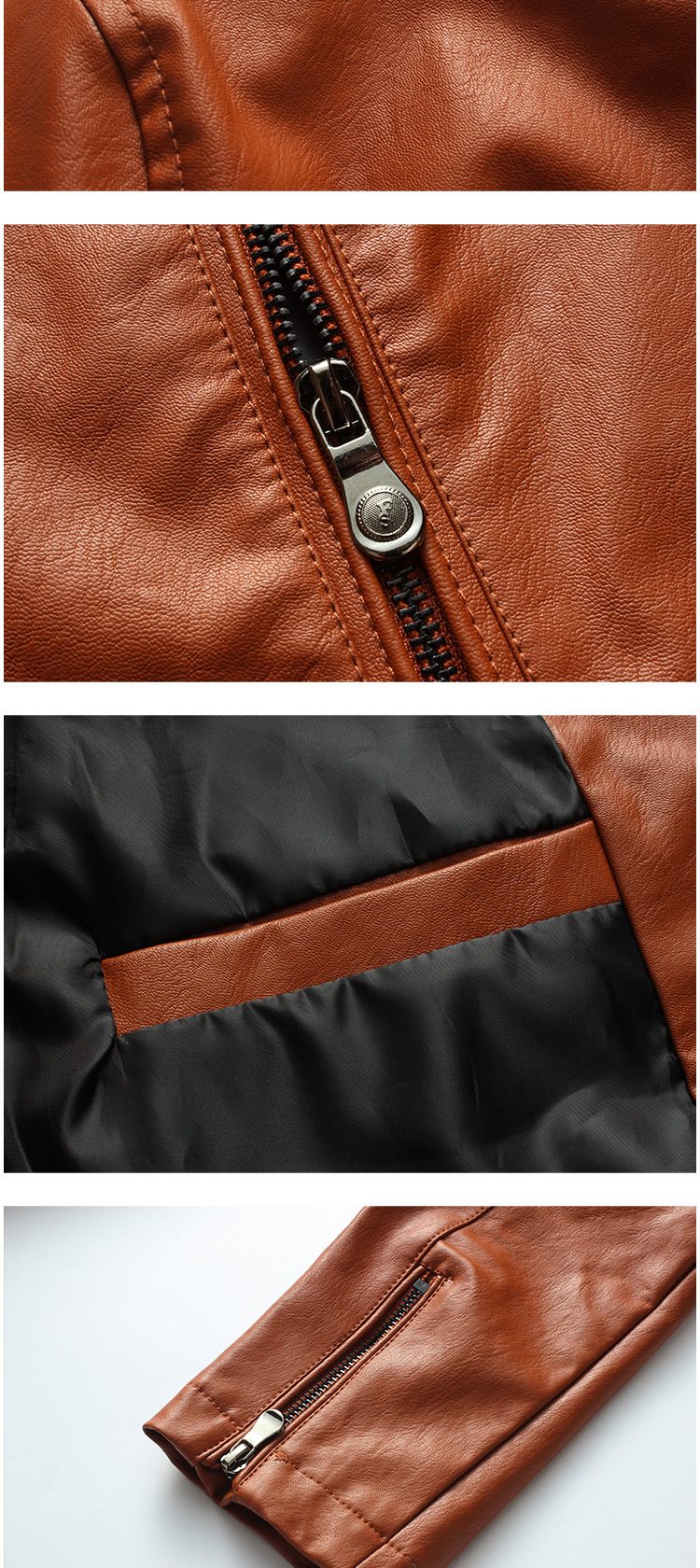 丹杰仕 男式皮衣 短款修身外套 男装pu韩版仿真皮潮 男士青年机车皮