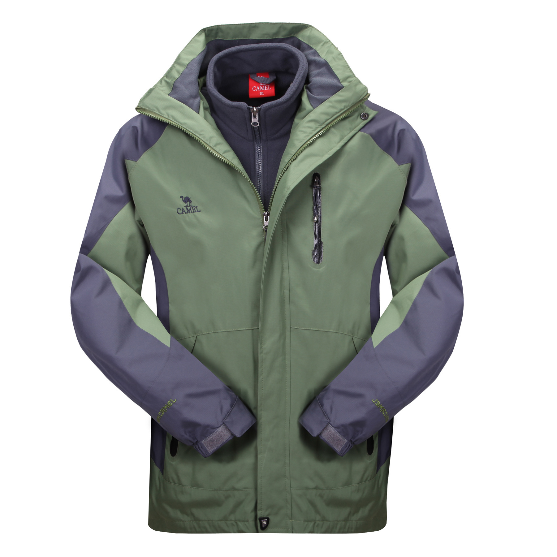 2016新款男款户外防风脱卸冲锋衣透气保暖耐磨户外服 女两件套冲锋衣