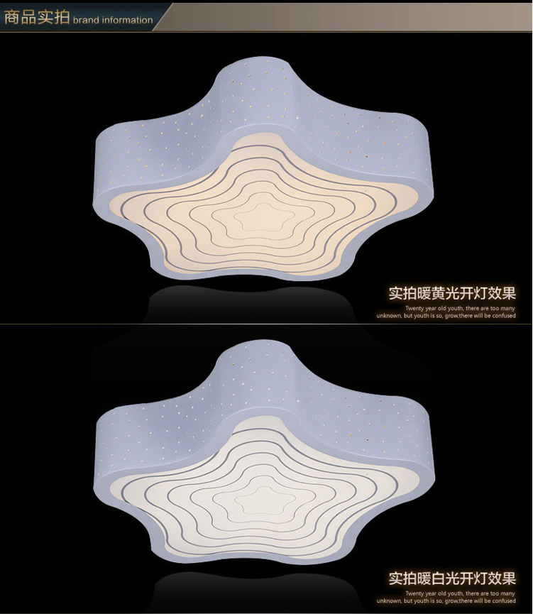 
                                        鹏瑞 客厅灯吸顶灯创意简约现代书房灯卧室灯具灯饰 海星 红色 吸顶灯                