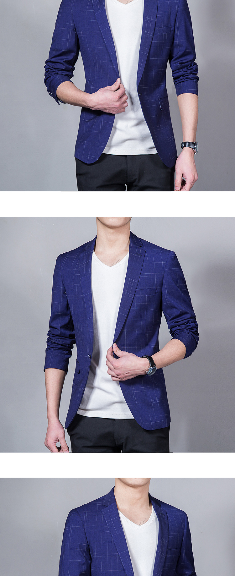 丹杰仕春季男士西服男装商务休闲单西青年小西服 蓝色 170/84a