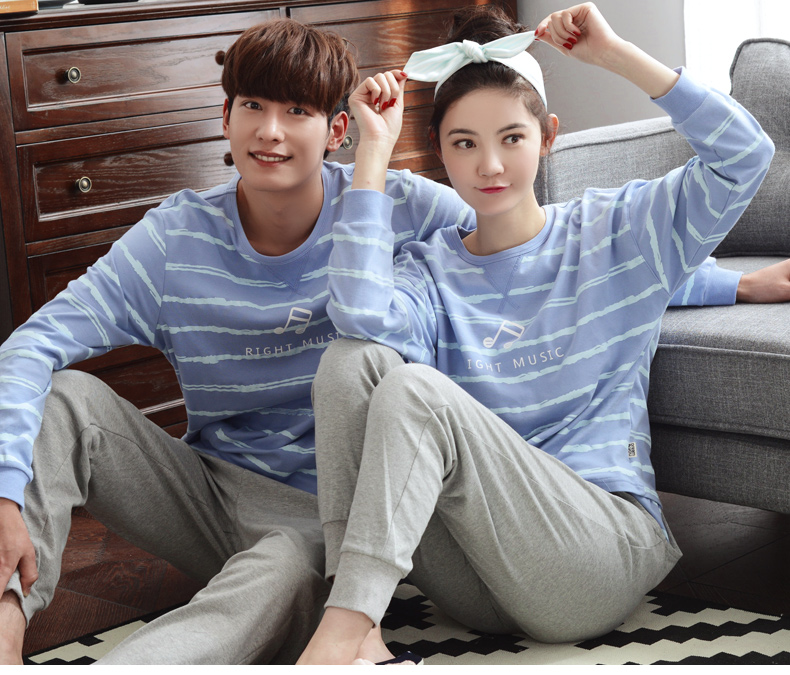 svnck 时尚品牌睡衣 2016夏新款情侣睡衣时尚简约男女可爱长袖睡衣