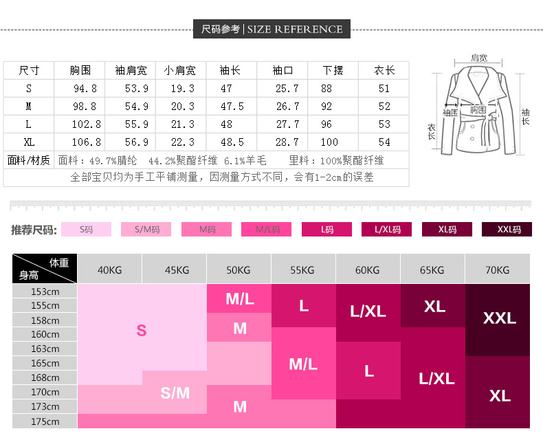 梵希蔓2015年秋冬新款时尚OL立领九分袖羊毛短外套百搭显瘦呢子上衣 66033 大红色 M