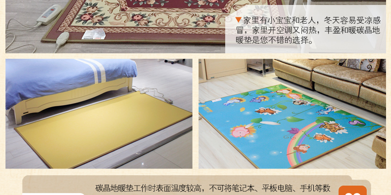 
                                        丰盈和暖碳晶电热坐垫 韩国远红外加热座垫 办公椅垫速热取暖垫 可调温节能加热垫45*45 棕色                