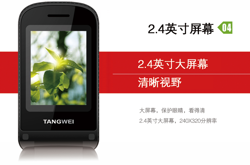 唐为（TANGWEI) TW100 GSM 移动/联通2G 老人手机 翻盖手机(双卡双待) 黑色