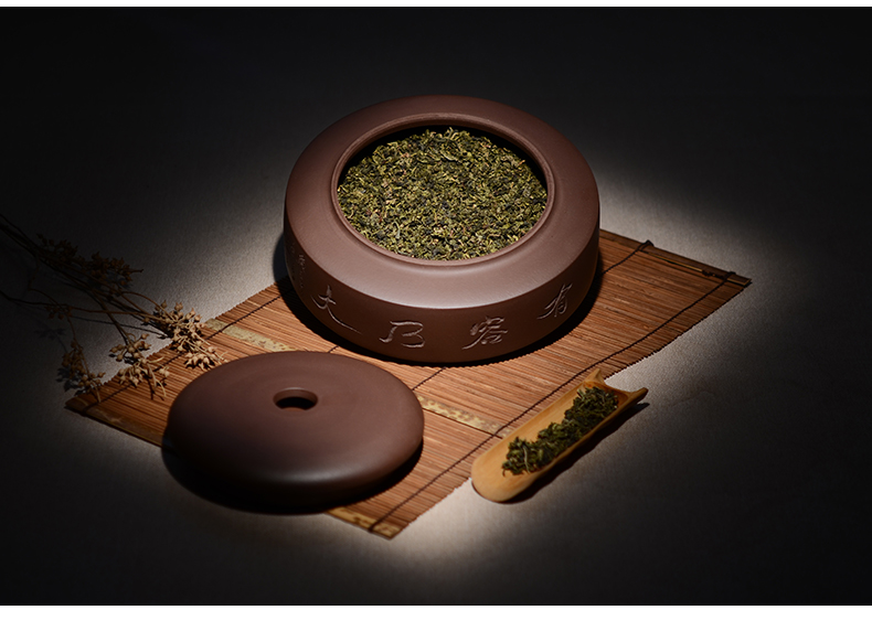 晨茗 宜兴紫砂茶叶罐大号手工茶缸原矿紫泥罐醒茶罐普洱散茶罐