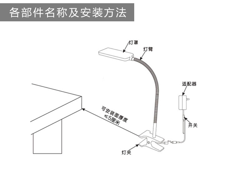 立莱台灯 LED护眼夹子卧室床头小灯 儿童学生学习读书防近视阅读灯 工作办公长臂简约柔和光 飞扬B粉色