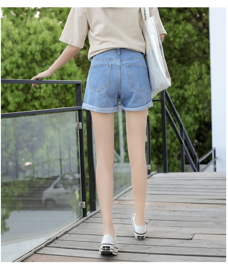 简芷2018高腰卷边大码牛仔短裤学生百搭牛仔热裤女潮 jznzczg6uc6882