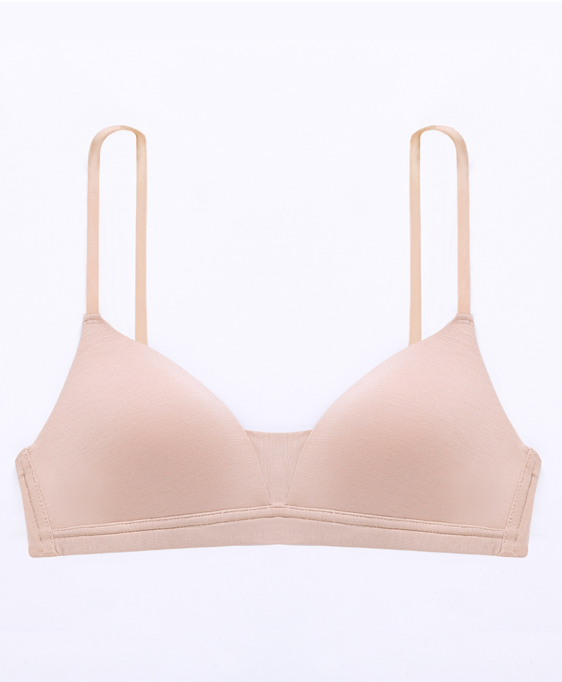 小胸内衣女 日系简约薄款莫代尔舒适少女内衣学生胸罩 肤色 36/80a