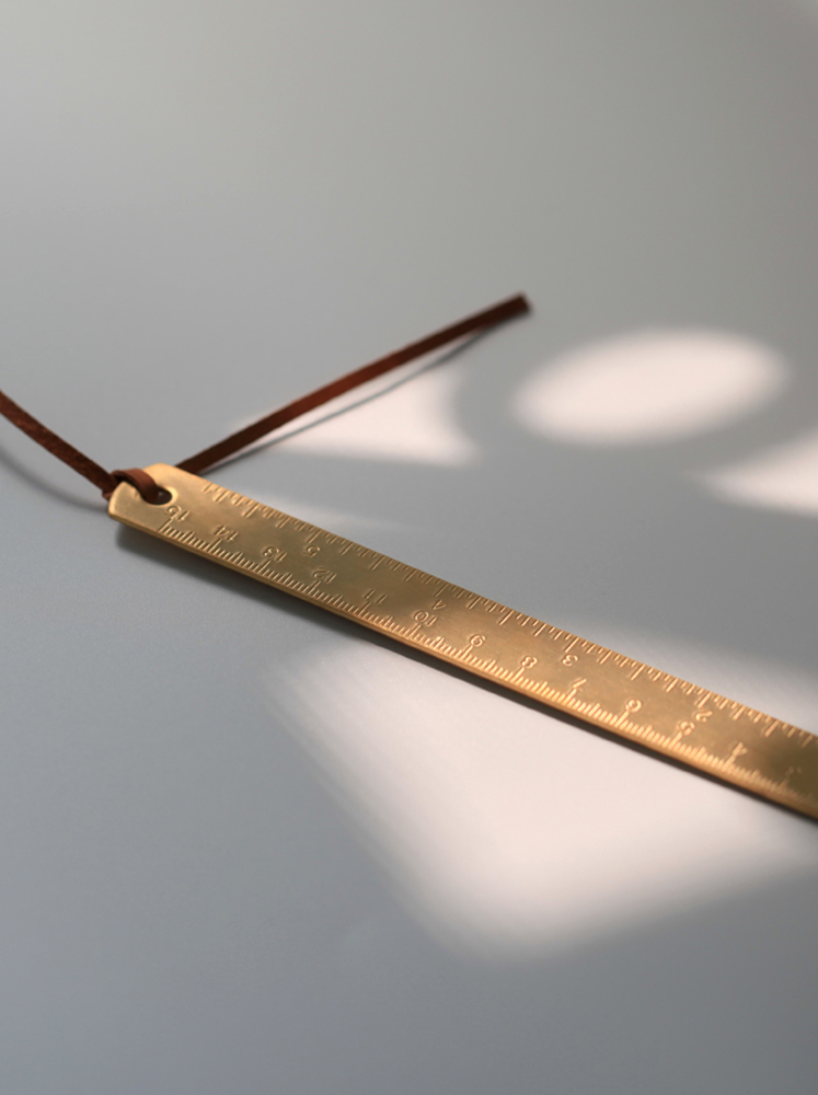 手工纯铜尺子 学生文具商务办公双刻度金属尺子绘图测量 直尺 三角尺