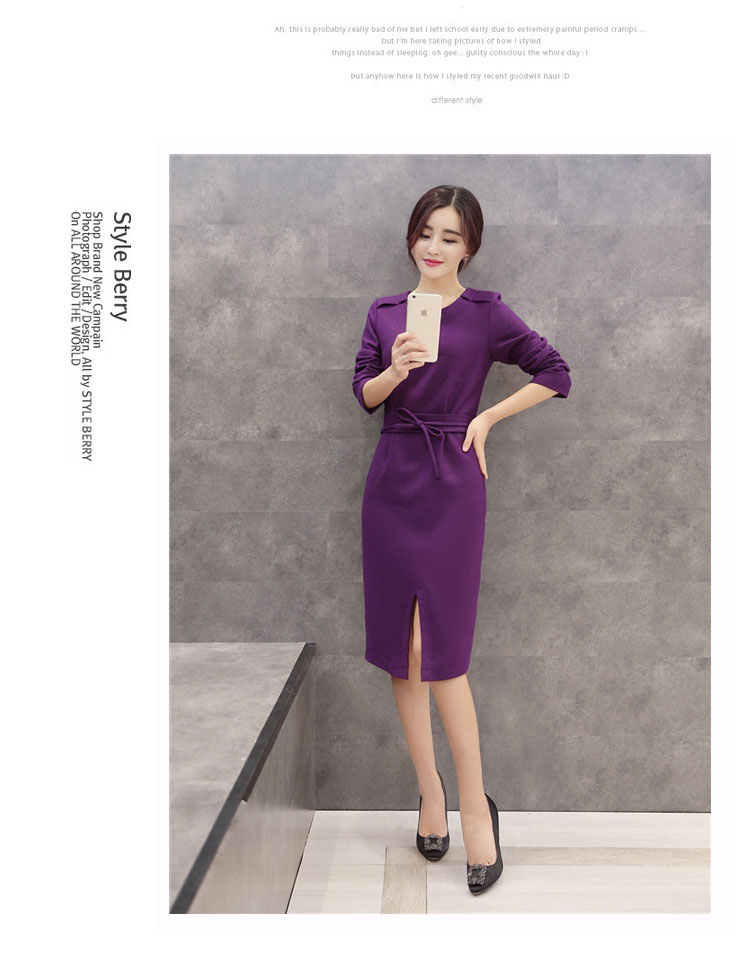 衣与草春季女装春款连衣裙蕾丝2016春秋装长袖修身显廋性感打底包臀裙子 女 白色. M