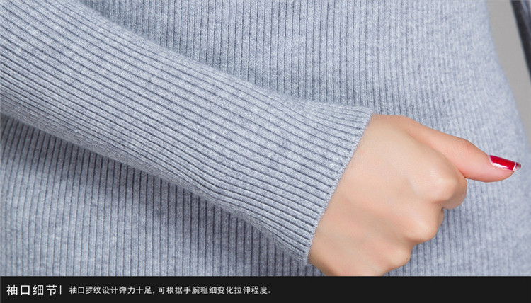 
                                        卿水阁秋冬新款女装半高领针套头织衫女毛衣短款修身打底衫女纯色弹力百搭羊毛衫 圆领红色 XXL                