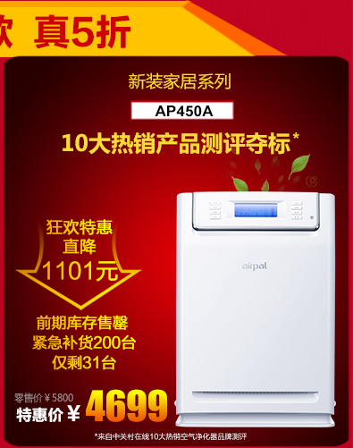 airpal爱宝乐车载空气净化器汽车用车内负离子除甲醛usb风扇无太阳能优3M\EC101