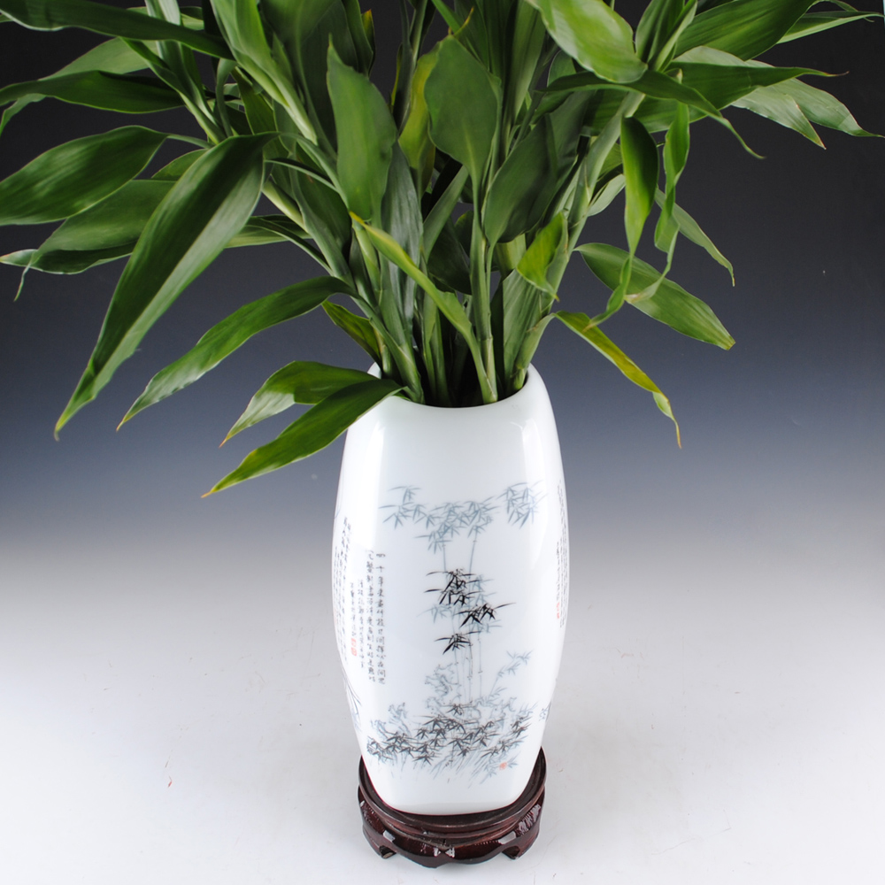 兰竹菊三件套花瓶景德镇陶瓷器家居经典摆设婚庆装饰工艺品竹子三件套