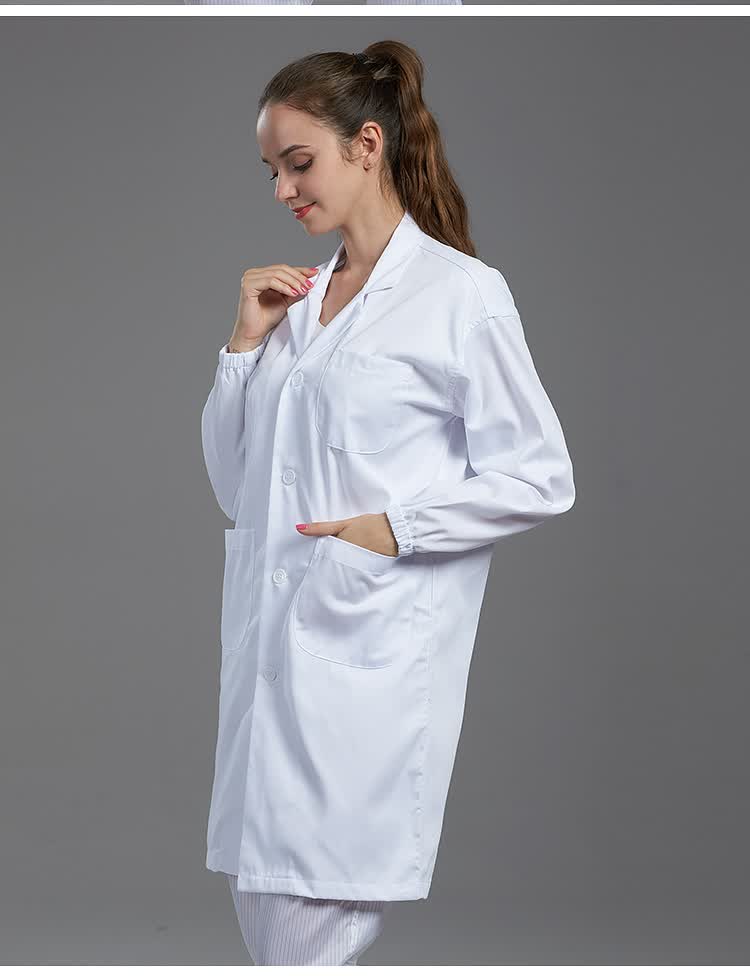 翰洋洁净 男女款白大褂长袖实验室食品厂工作服美容药店衣服防护服