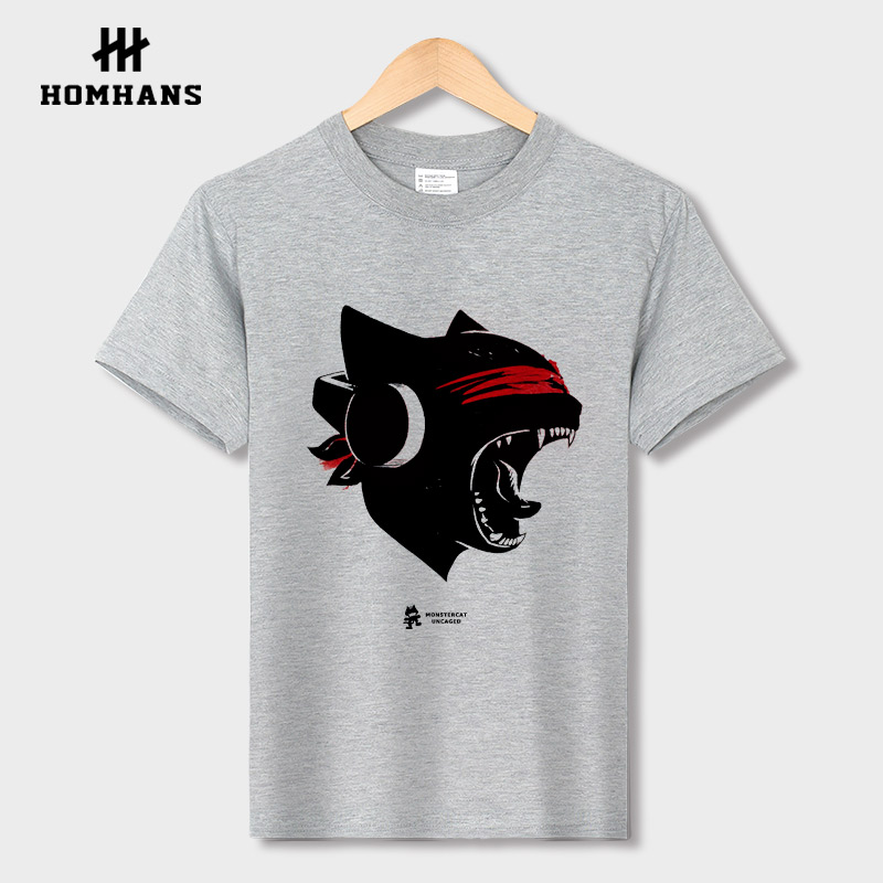 红韩怪兽猫 猫厂 monstercat 纯棉短袖 电音t恤dj音乐周边edm潮牌