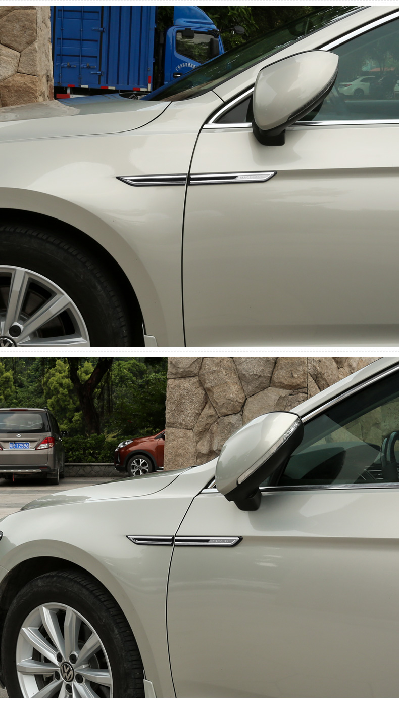 迈腾b8刀锋rline车标翼子板装饰贴叶子板侧标车身装饰亮条改装 迈腾b8