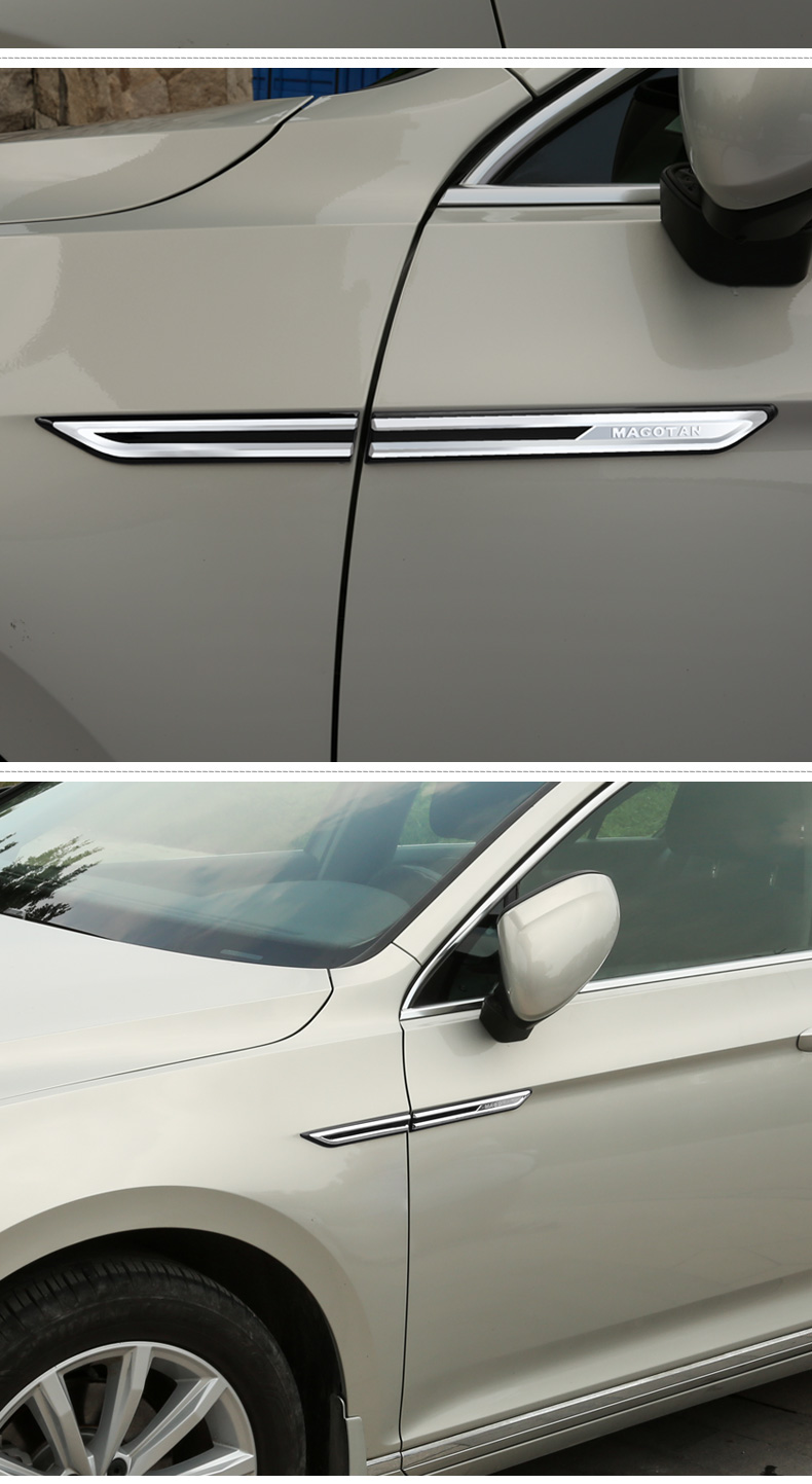 板装饰贴叶子板侧标车身装饰亮条改装迈腾b8蔚揽专用一套4片装rline款