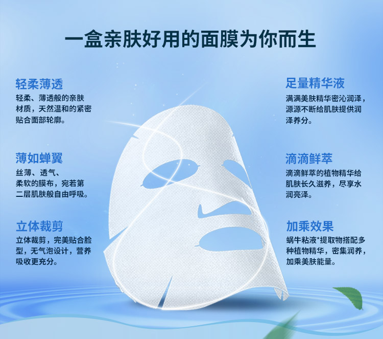 膜法世家 蜗牛嫩滑弹润面膜贴21片(7片*3盒)