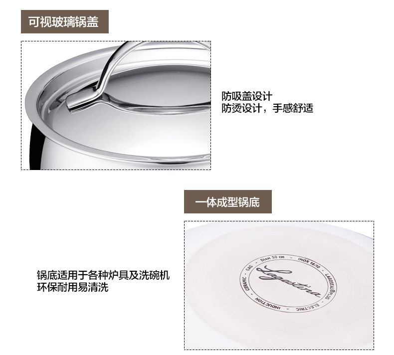 意大利拉歌蒂尼(Lagostina)多米纳纪念款7L高压锅不锈钢炒锅汤锅锅具套装
