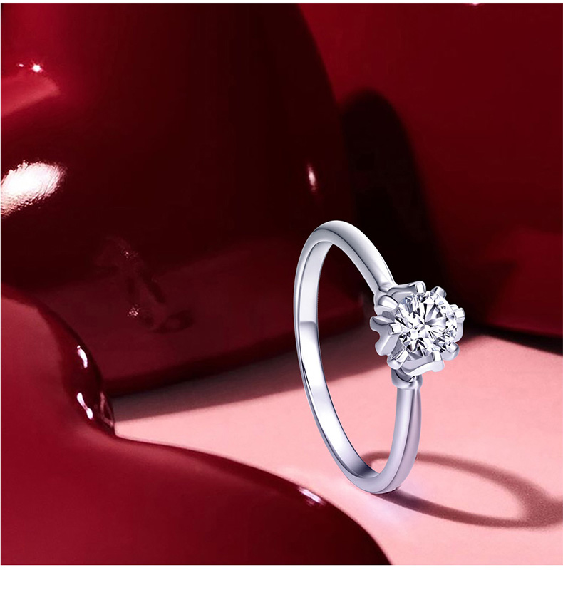 alice爱丽丝珠宝法国国花系列爱丽丝花18k金钻石戒指结婚钻戒女戒定制