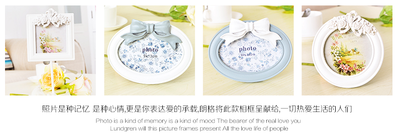 梦雅莉 韩式树脂创意婚纱照相框相片架摆台7寸56寸8寸10寸A412寸16寸20寸 3.5寸心形灰色 灰姑娘韩式蝴蝶结相框