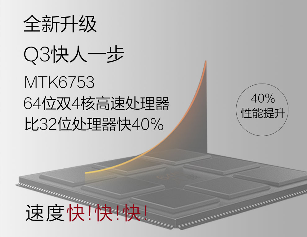 大Q手机 Q3(P9) 智能手机 移动4G 双卡双待 指纹识别 金色