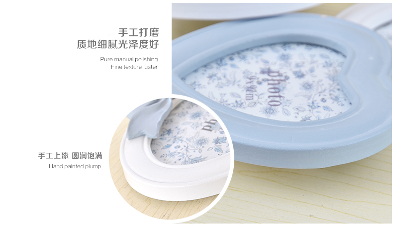 梦雅莉 韩式树脂创意婚纱照相框相片架摆台7寸56寸8寸10寸A412寸16寸20寸 3.5寸心形灰色 灰姑娘韩式蝴蝶结相框