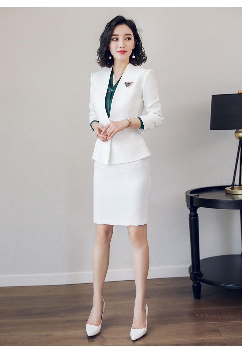 艾尚臣职业装女装修身ol长袖套裙时尚正装大学生面试工作服黑色西装