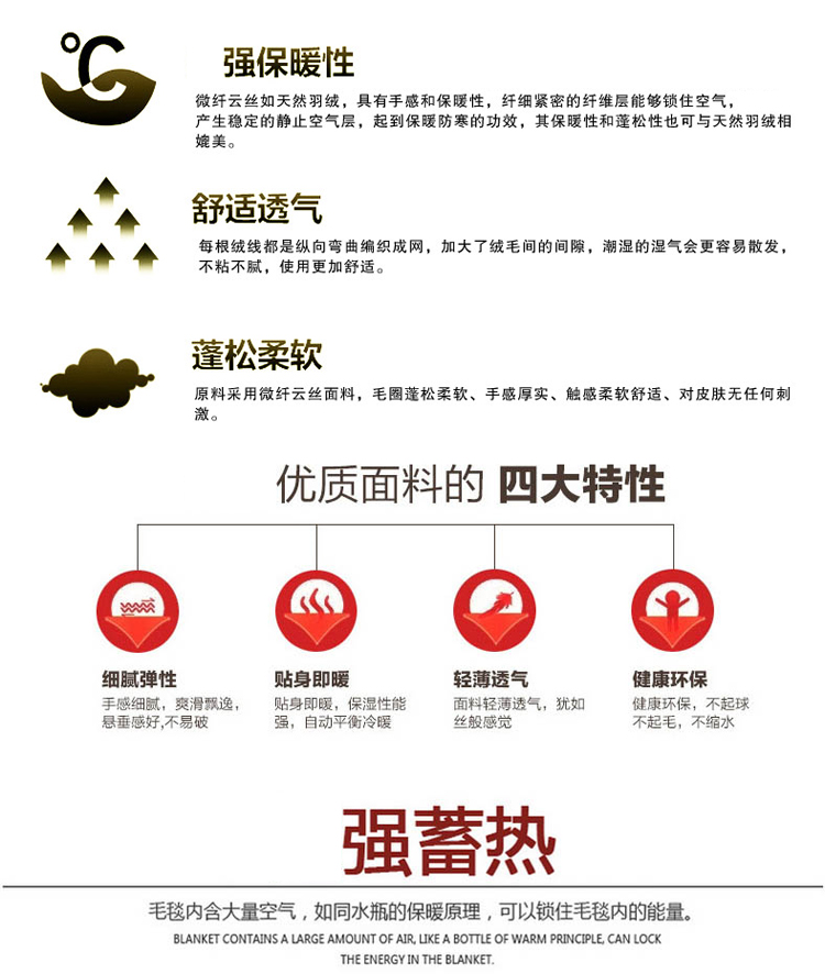 洁梦莱家纺毯子零静电微纤云丝毛毯四季多用保暖床单 大白 150*200cm