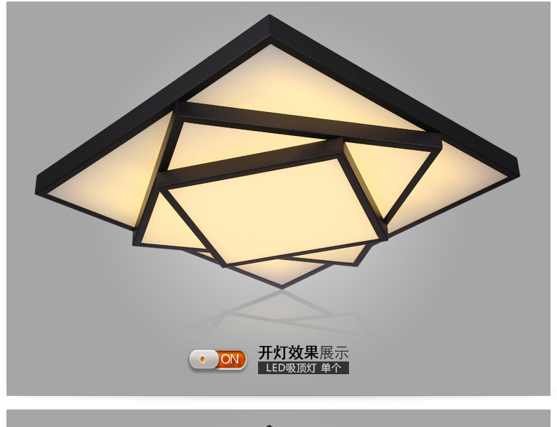 【仕邦】现代简约LED长正方形吸顶灯客厅卧室餐厅书房灯具大气创意个性温馨无极调光办公灯饰 40*40CM 白光LED20W