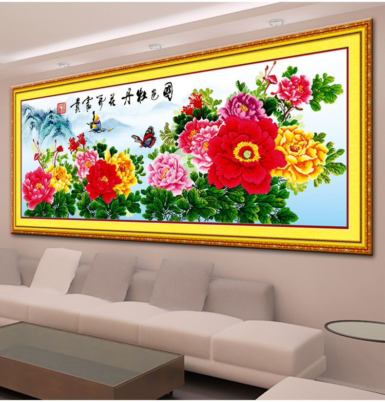 
                                        鸿胤蒙娜丽莎砖石十字绣钻石秀客厅满钻5D花开富贵牡丹图钻石绣贴钻画魔方钻石贴画水钻绣圆钻 Z274(MK1337)(MK1192) 长1.62米*宽0.69米                