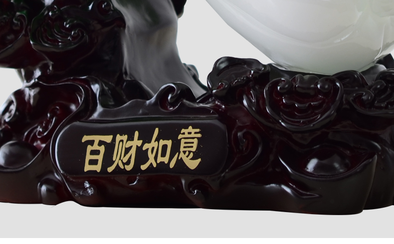 
                                        慕格 玉白菜摆件家居装饰品摆设大号客厅工艺品开业礼品 中号百财如意(27*16*24cm) 百财摆件                