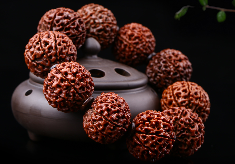 知善堂 实物实拍九瓣满肉大金刚菩提子手串几乎无断齿把玩件 29-30mm