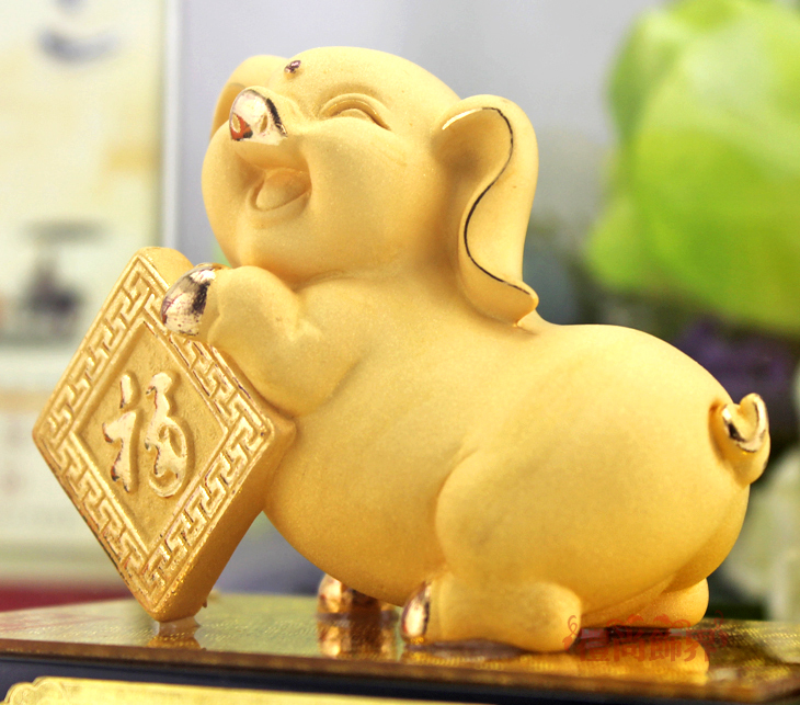 生肖金猪鼠牛虎兔龙蛇马羊猴鸡狗猪摆件开业礼品客厅摆设饰品送领导送