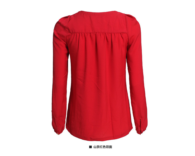 asobio 时尚通勤百搭纯色雪纺衬衫 4413351999 山茶红/446 m(165/88a)