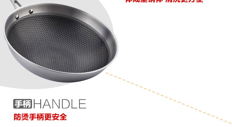 欧菲斯(OFEIS)英国进口锅具无涂层不粘锅 电磁炉通用炒菜锅18/10不锈钢炒锅32cm