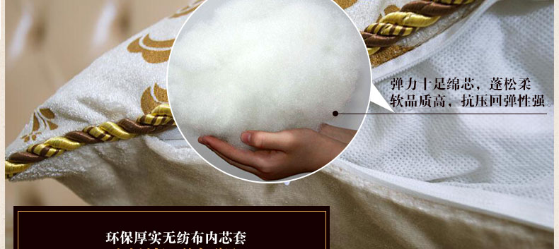 真琴 欧式沙发抱枕办公室午睡靠垫套车用靠背 丝绒压花 须须款 60*60cm靠垫含芯