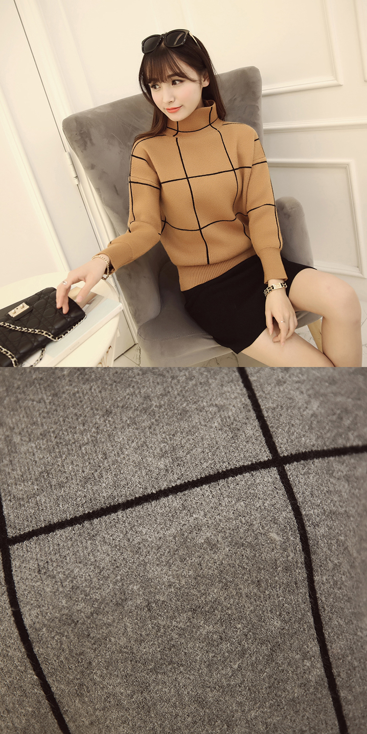 LOUECEO靓采2016秋冬加绒蕾丝打底衫女中长款套头针织衫 图片色 M