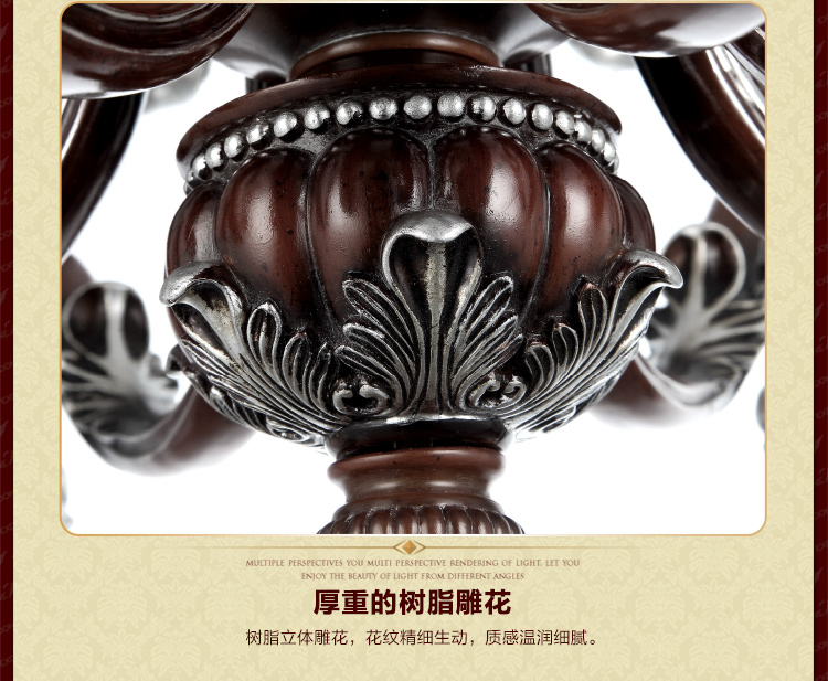 
                                        华艺灯饰 欧式吊灯 客厅餐厅卧室书房田园简约灯具 艾克诗顿 CH0074 吊灯 6头                