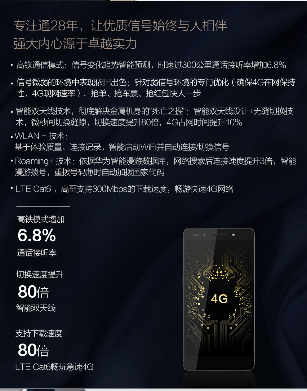 华为 荣耀7 双卡双待双通 4G 智能 手机 冰河银 移动4G (3G RAM+16G ROM) 标配版